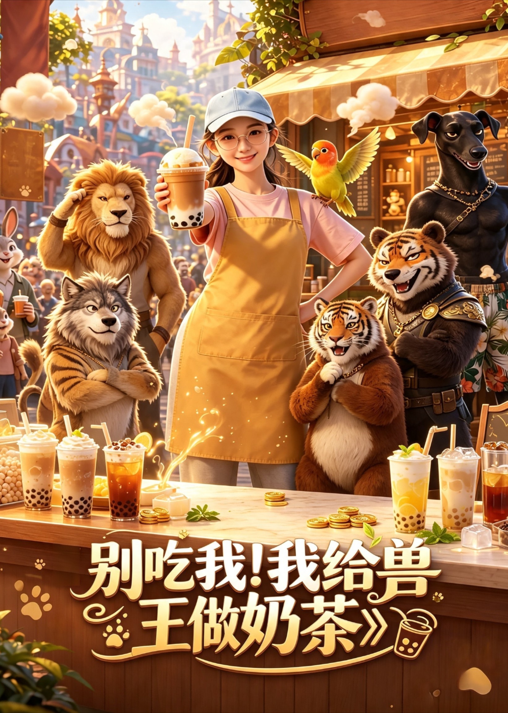别吃我!我给兽王做奶茶封面